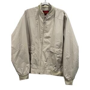 Vintage Haband Lions Den Mens XL Cream Zip-Up Coat Casual Jacket